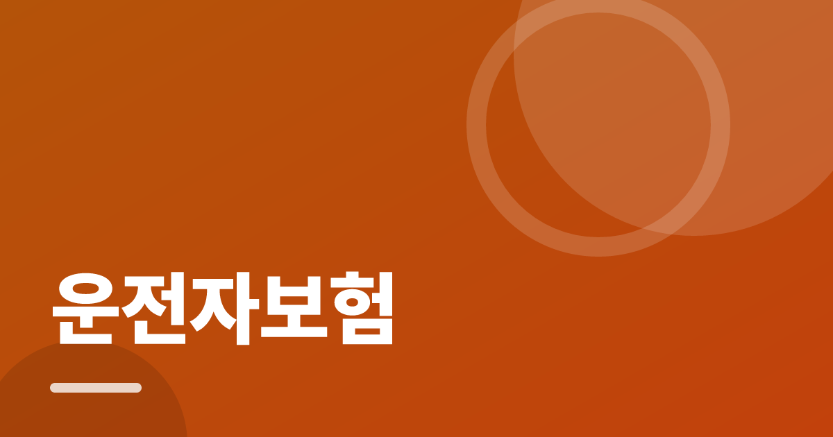 운전자보험: 조건별 비교 기준과 확인 순서 실전 정리 대표 이미지