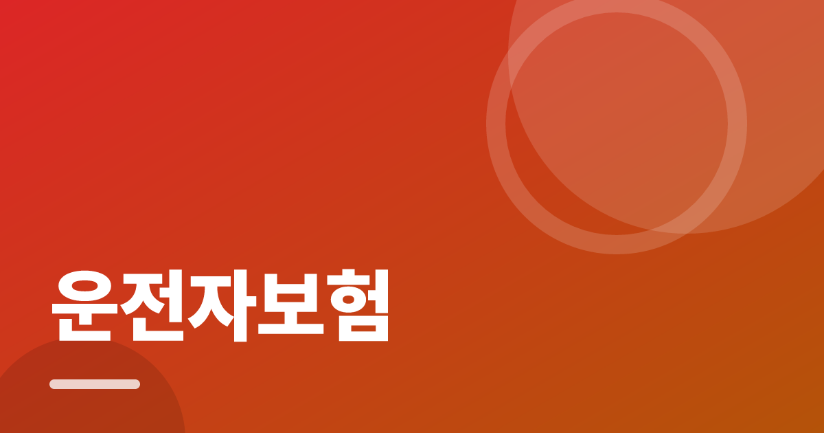 운전자보험: 조건별 비교 기준과 확인 순서 실전 정리 대표 이미지