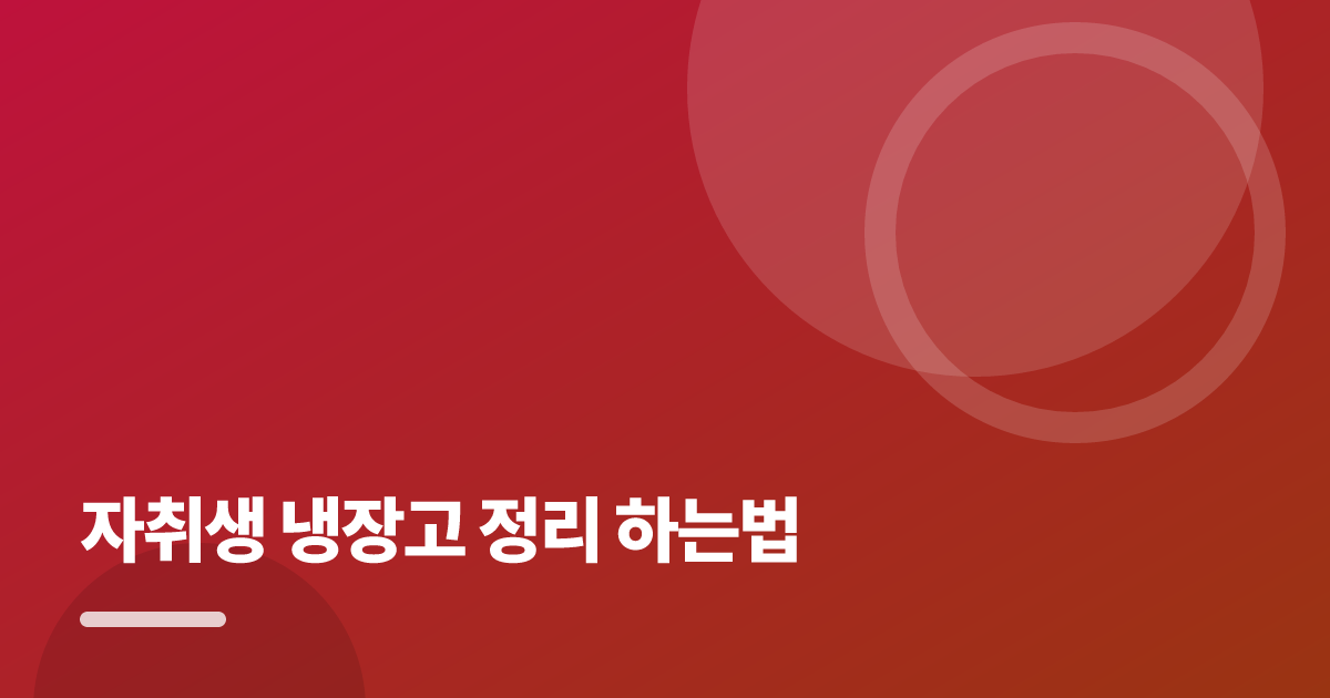 자취생 냉장고 정리 하는법: 자취생 냉장고 정리 하는법의 핵심 기준과 실행 순서를 구체적으로 정리 대표 이미지
