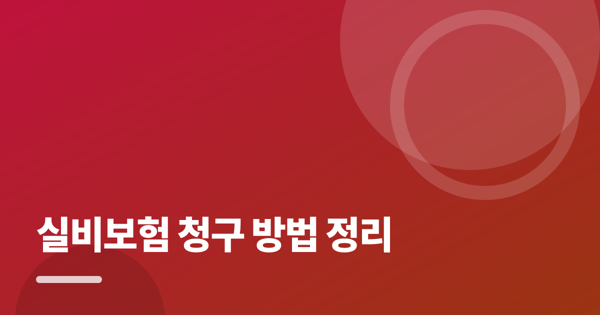 실비보험 청구 방법 정리: 조건별 비교 기준과 확인 순서 실전 정리 대표 이미지